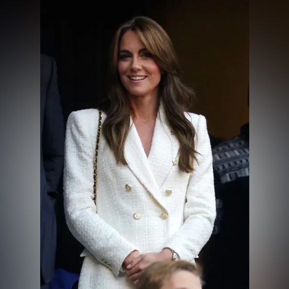 ZARA DOUBLE BREASTED TEXTURED BLAZER - Picture 6 of 11